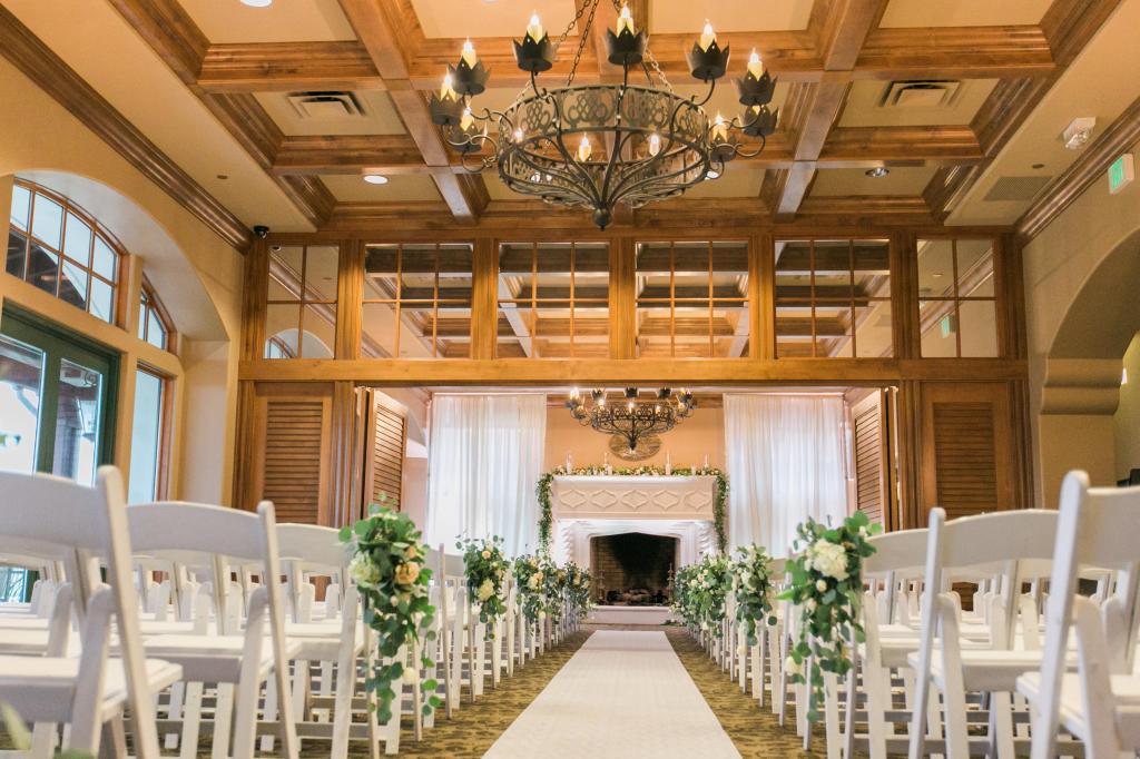 room prepared for ceremony